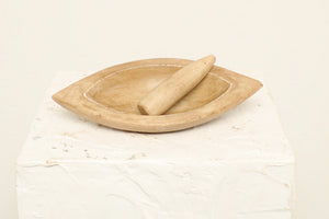 Beige Marble Mortar and Pestle