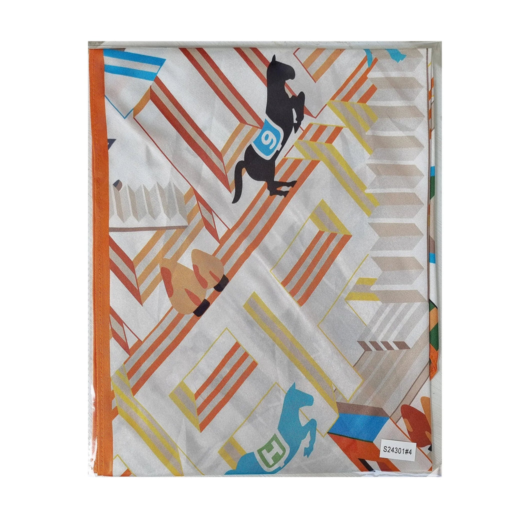 Satin Scarf | Orange Multi