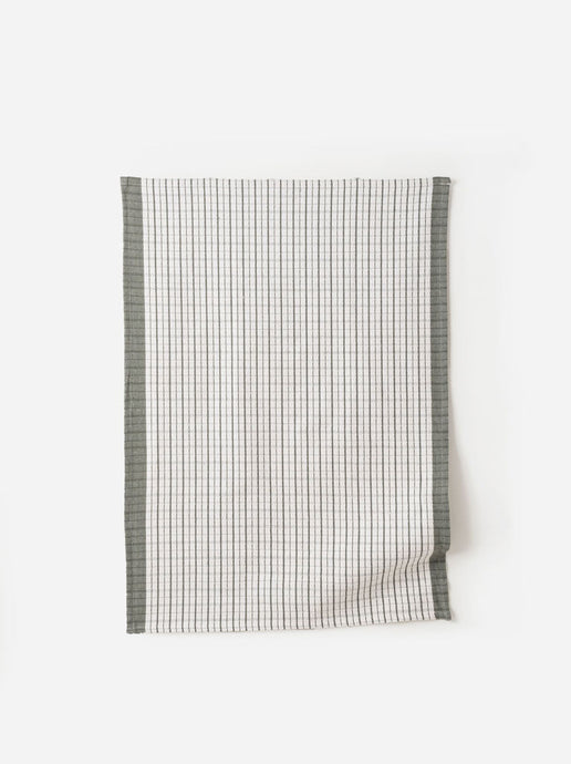 Heavy Cotton Tea Towel | Olive/White