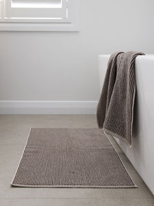 Stripe Cotton Bath Mat | Cocoa/Bone