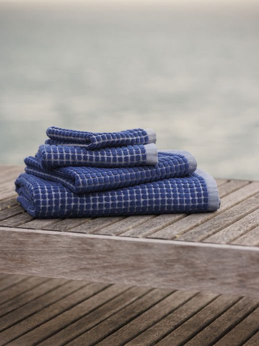 Nero Cotton Face Cloth | Cobalt/Cream