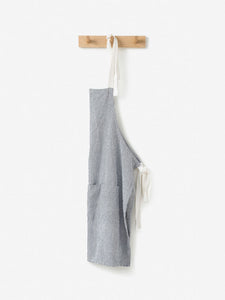 Stripe Washed Cotton Apron | Navy