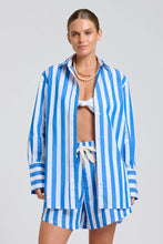 Load image into Gallery viewer, The Andrea Shirt | Mid Blue Wide Stripe