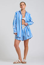 Load image into Gallery viewer, The Andrea Shirt | Mid Blue Wide Stripe