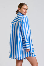 Load image into Gallery viewer, The Andrea Shirt | Mid Blue Wide Stripe