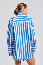 Load image into Gallery viewer, The Andrea Shirt | Mid Blue Wide Stripe