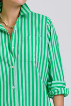 Load image into Gallery viewer, The Classic Cotton Shirt Dress | Double Green Stripe