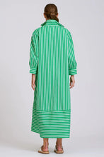 Load image into Gallery viewer, The Martha Oversized Shirt Dress | Double Green Stripe