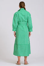 Load image into Gallery viewer, The Martha Oversized Shirt Dress | Double Green Stripe