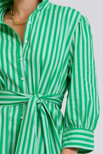 Load image into Gallery viewer, The Martha Oversized Shirt Dress | Double Green Stripe