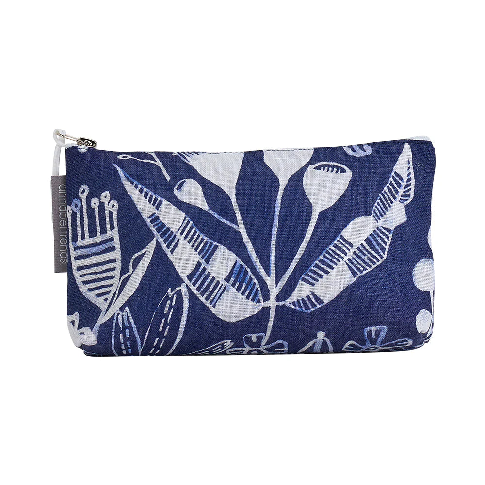 Linen Cosmetic Bag | Navy Natives