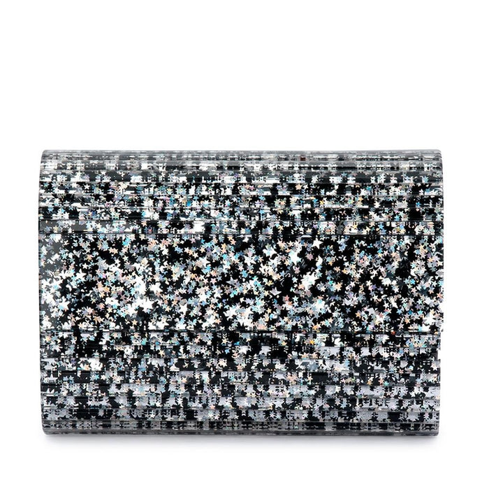 Stacer Acrylic Foldover Clutch | Black