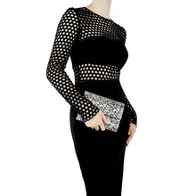 Load image into Gallery viewer, Stacer Acrylic Foldover Clutch | Black
