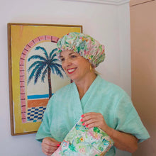 Load image into Gallery viewer, Linen Cotton Shower Cap | Tiki Island