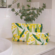 Load image into Gallery viewer, Linen Cotton Cosmetic Bag Small | Golden Wattle