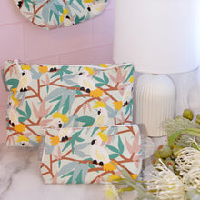 Load image into Gallery viewer, Small Cosmetic Bag | Cotton | White Cockatoos