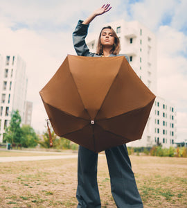 Caramel brown Micro-umbrella | Augustine