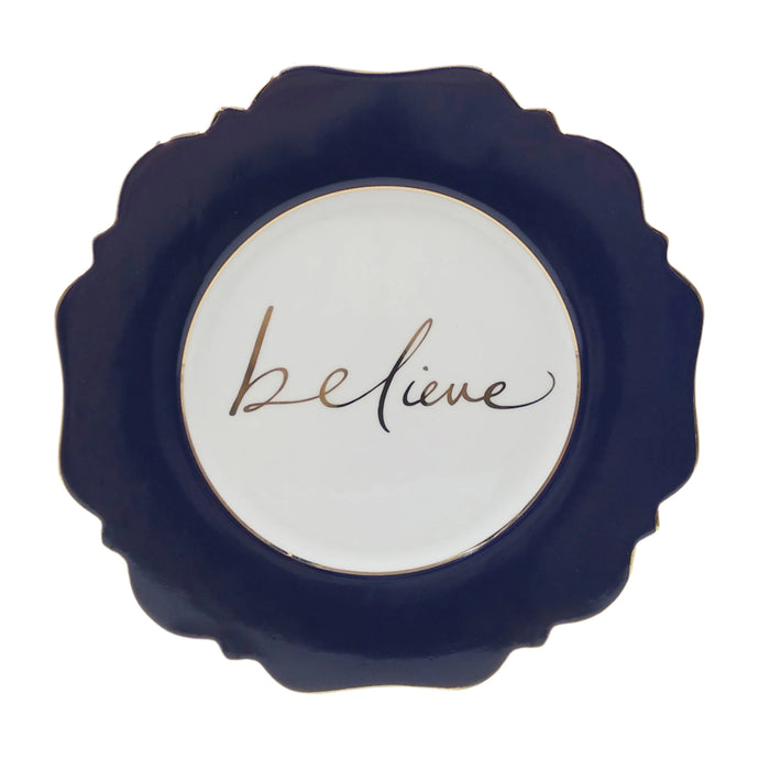 Side Plate Navy ‘ Believe’