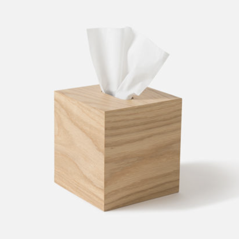 Oak Tissue Box l Natural/Square