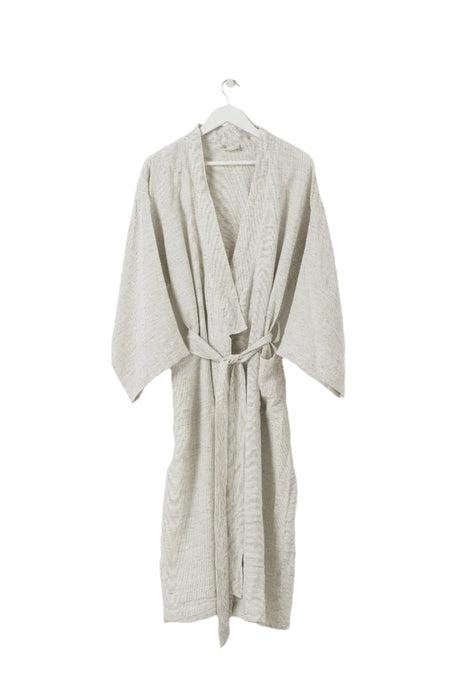 Linen Robe | Pinstripe
