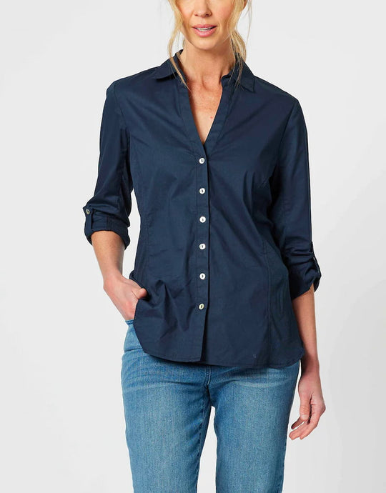 Emma Rib Detail Shirt | Midnight