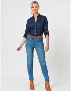 Emma Rib Detail Shirt | Midnight