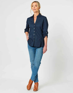 Emma Rib Detail Shirt | Midnight