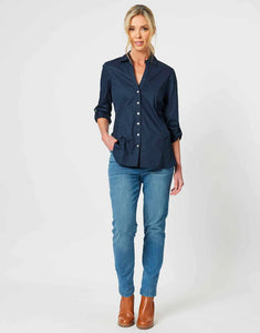 Emma Rib Detail Shirt | Midnight