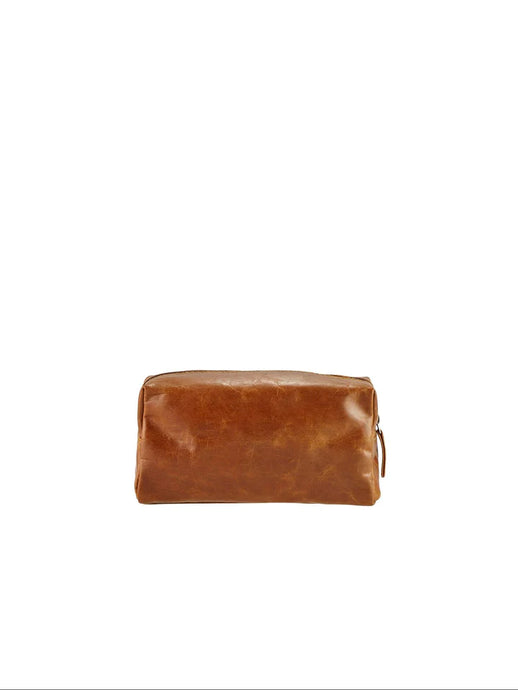 Jimmy Leather Toiletry Bag l Brandy