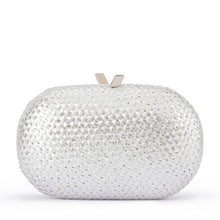 Load image into Gallery viewer, Lucia Woven Oval Clutch | Silver
