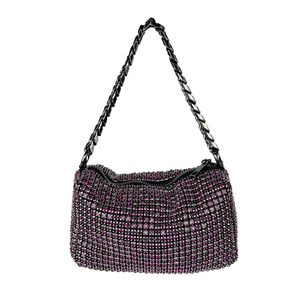 Robbie Crystal Loaf Bag | Fuchsia